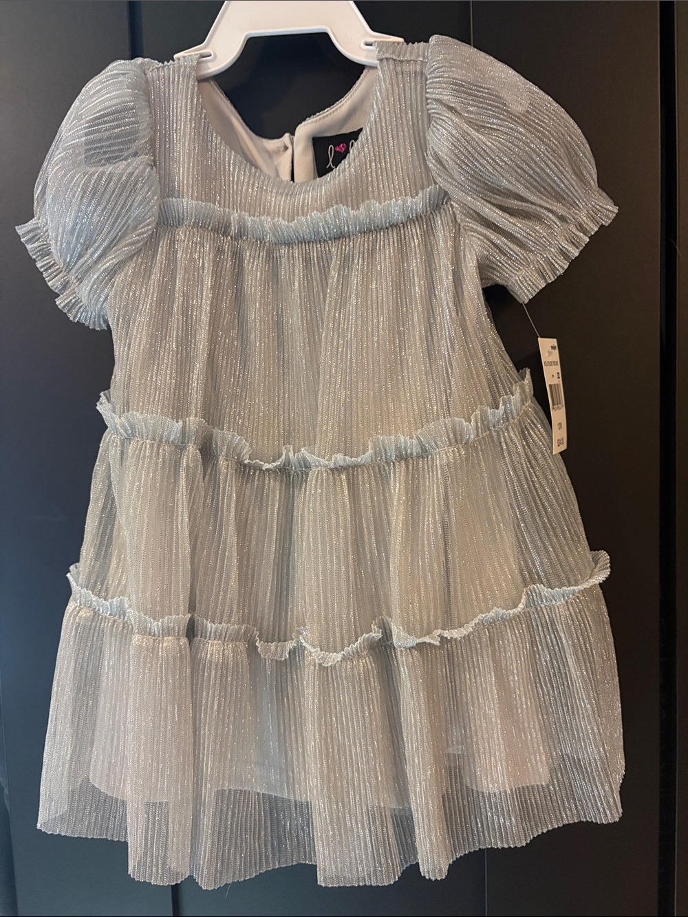 lilt Shimmery Light Blue Tiered Party Dress
